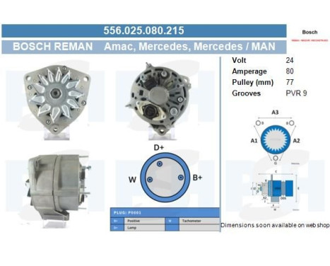 Generator Mercedes 80A 0.120.469.116-R Bosch