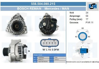 Generator Mercedes 80A 556.504.080.215 Bosch