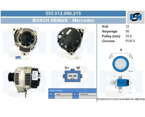 Generator Mercedes 90A 0.123.320.046-R Bosch