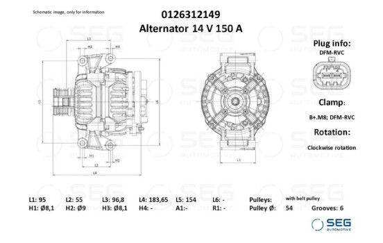 Generator Opel 150A, bild 6