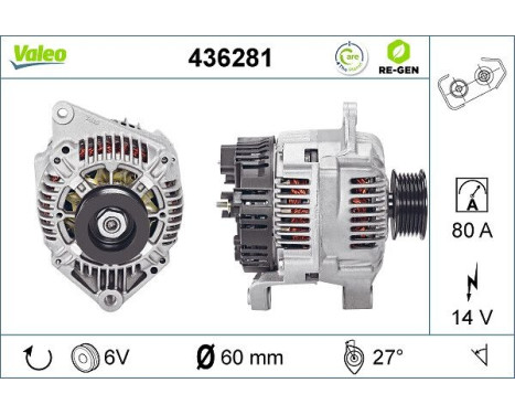Generator REMANUFACTURED PREMIUM 436281 Valeo, bild 2