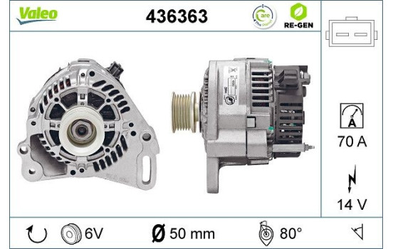 Generator REMANUFACTURED PREMIUM 436363 Valeo, bild 2