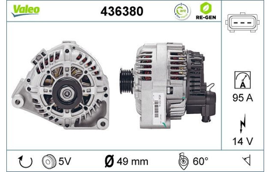 Generator REMANUFACTURED PREMIUM 436380 Valeo, bild 2