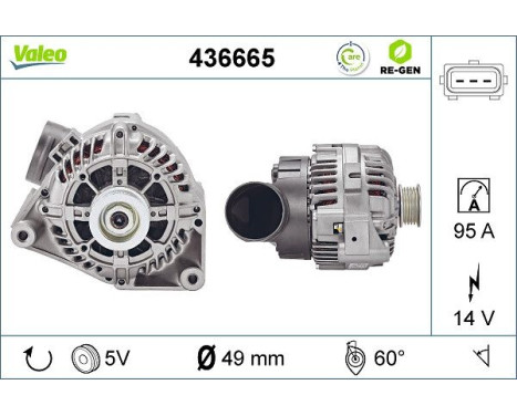 Generator REMANUFACTURED PREMIUM 436665 Valeo, bild 2