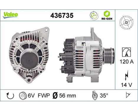 Generator REMANUFACTURED PREMIUM 436735 Valeo, bild 2
