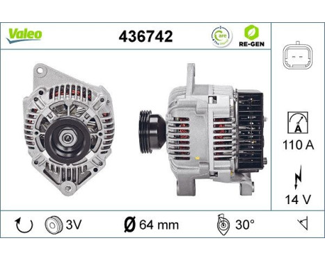 Generator REMANUFACTURED PREMIUM 436742 Valeo, bild 3