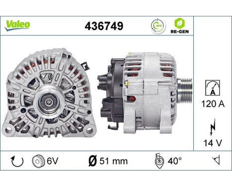 Generator REMANUFACTURED PREMIUM 436749 Valeo, bild 2