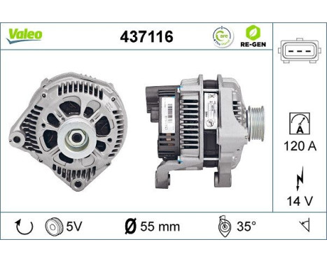 Generator REMANUFACTURED PREMIUM 437116 Valeo, bild 2