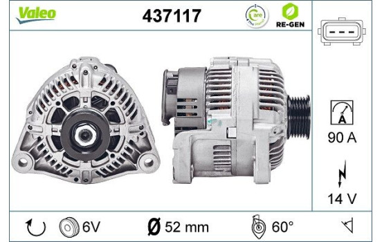 Generator REMANUFACTURED PREMIUM 437117 Valeo, bild 2