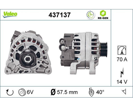 Generator REMANUFACTURED PREMIUM 437137 Valeo, bild 5