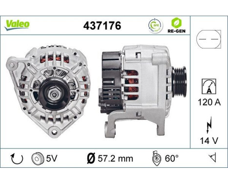 Generator REMANUFACTURED PREMIUM 437176 Valeo, bild 2