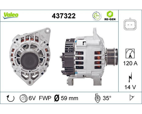 Generator REMANUFACTURED PREMIUM 437322 Valeo, bild 2