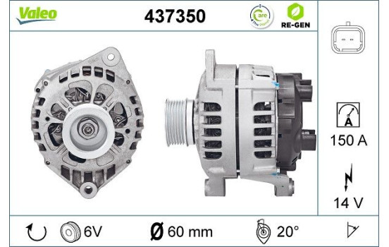 Generator REMANUFACTURED PREMIUM 437350 Valeo, bild 2
