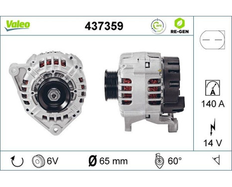 Generator REMANUFACTURED PREMIUM 437359 Valeo, bild 2