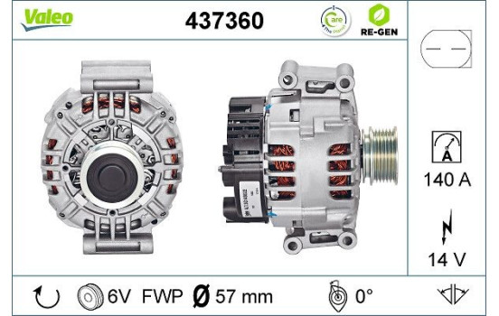 Generator REMANUFACTURED PREMIUM 437360 Valeo, bild 2
