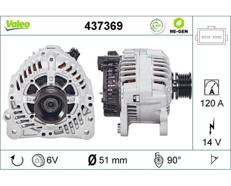 Generator REMANUFACTURED PREMIUM 437369 Valeo, bild 2