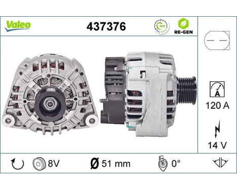 Generator REMANUFACTURED PREMIUM 437376 Valeo, bild 2