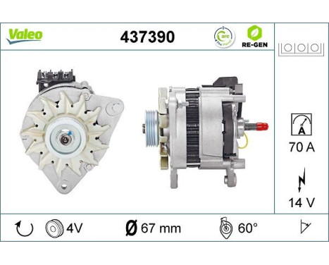 Generator REMANUFACTURED PREMIUM 437390 Valeo, bild 2