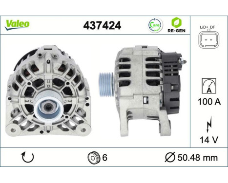 Generator REMANUFACTURED PREMIUM 437424 Valeo, bild 2