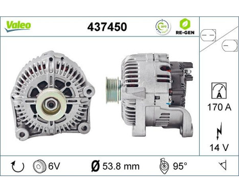 Generator REMANUFACTURED PREMIUM 437450 Valeo, bild 2
