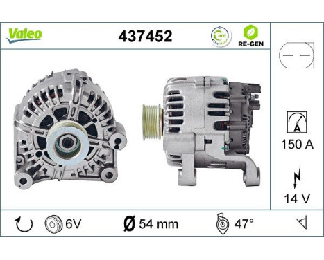 Generator REMANUFACTURED PREMIUM 437452 Valeo, bild 2