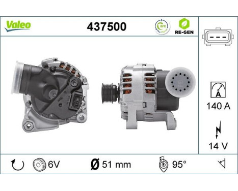 Generator REMANUFACTURED PREMIUM 437500 Valeo, bild 2