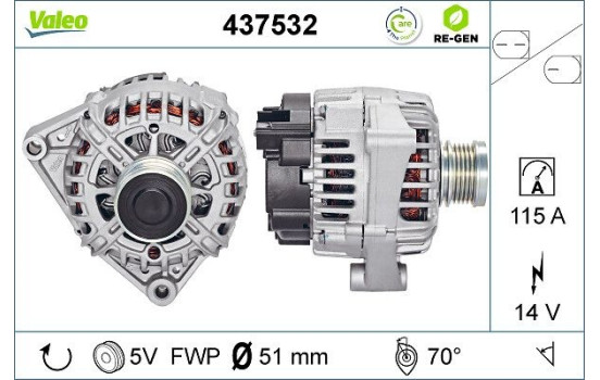 Generator REMANUFACTURED PREMIUM 437532 Valeo, bild 2