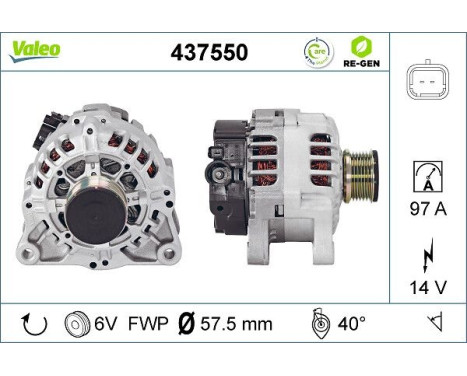 Generator REMANUFACTURED PREMIUM 437550 Valeo, bild 2