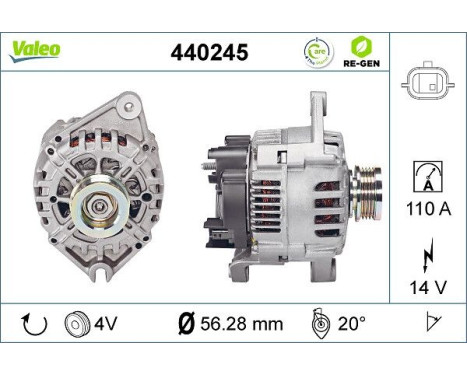 Generator REMANUFACTURED PREMIUM 440245 Valeo, bild 2