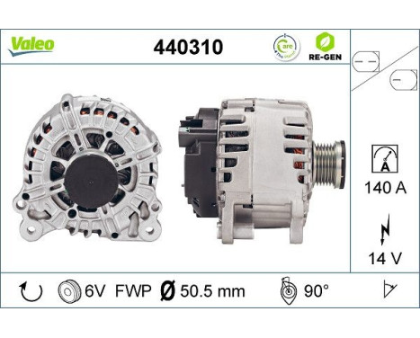 Generator REMANUFACTURED PREMIUM 440310 Valeo, bild 2