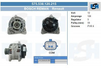 Generator Renault 120A 0.124.425.071-R Bosch