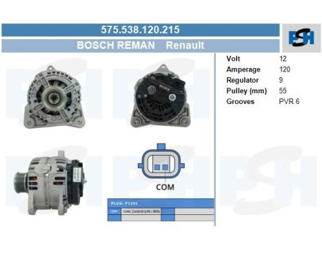 Generator Renault 120A 0.124.425.071-R Bosch