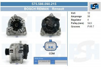Generator Renault 90A 0.124.325.186-R Bosch