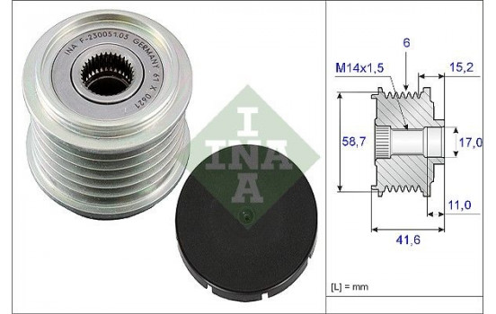 Frihjulskoppling, generator 535 0031 10 Ina