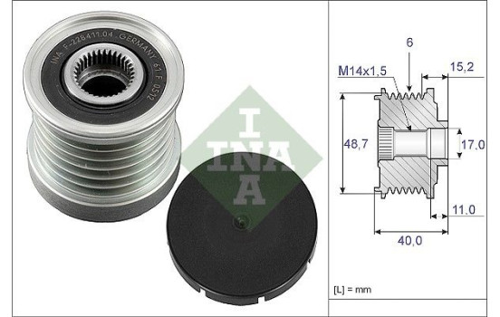 Frihjulskoppling, generator 535 0038 10 Ina