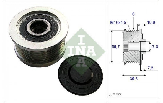 Frihjulskoppling, generator 535 0046 10 Ina