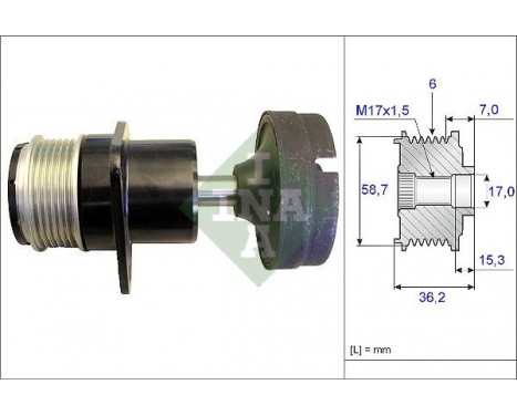 Frihjulskoppling, generator 535 0157 10 Ina