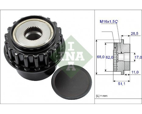 Frihjulskoppling, generator 535 0175 10 Ina