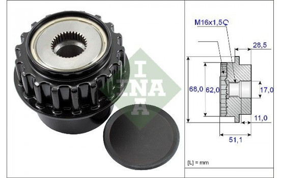 Frihjulskoppling, generator 535 0175 10 Ina