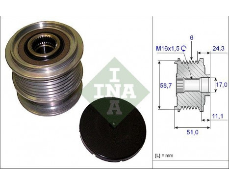 Frihjulskoppling, generator 535 0200 10 Ina