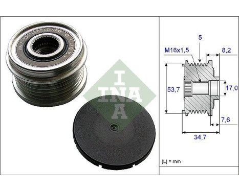 Frihjulskoppling, generator 535 0211 10 Ina