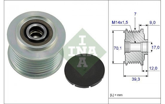 Frihjulskoppling, generator 535 0214 10 Ina