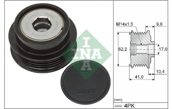 Frihjulskoppling, generator 535 0338 10 Ina