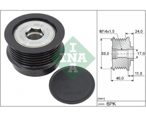 Frihjulskoppling, generator 535 0355 10 Ina