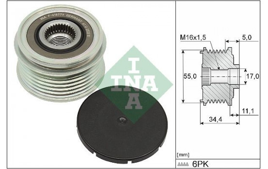 Frihjulskoppling, generator 535 0357 10 Ina