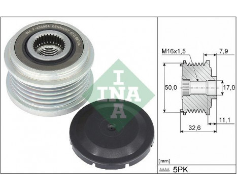 Frihjulskoppling, generator 535 0359 10 Ina
