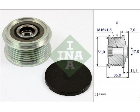 Frihjulskoppling, generator 535002210 Ina