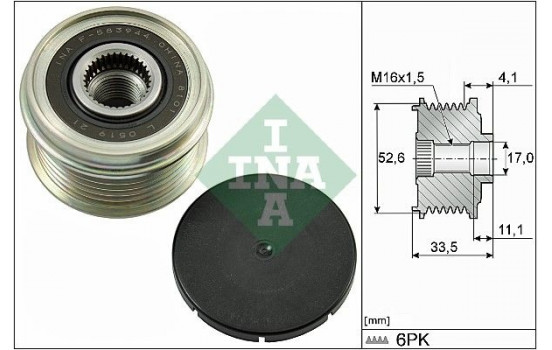 Frihjulskoppling, generator 535002510 Ina