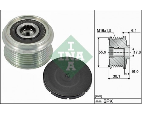 Frihjulskoppling, generator 535002610 Ina