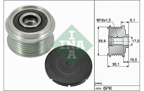 Frihjulskoppling, generator 535002610 Ina